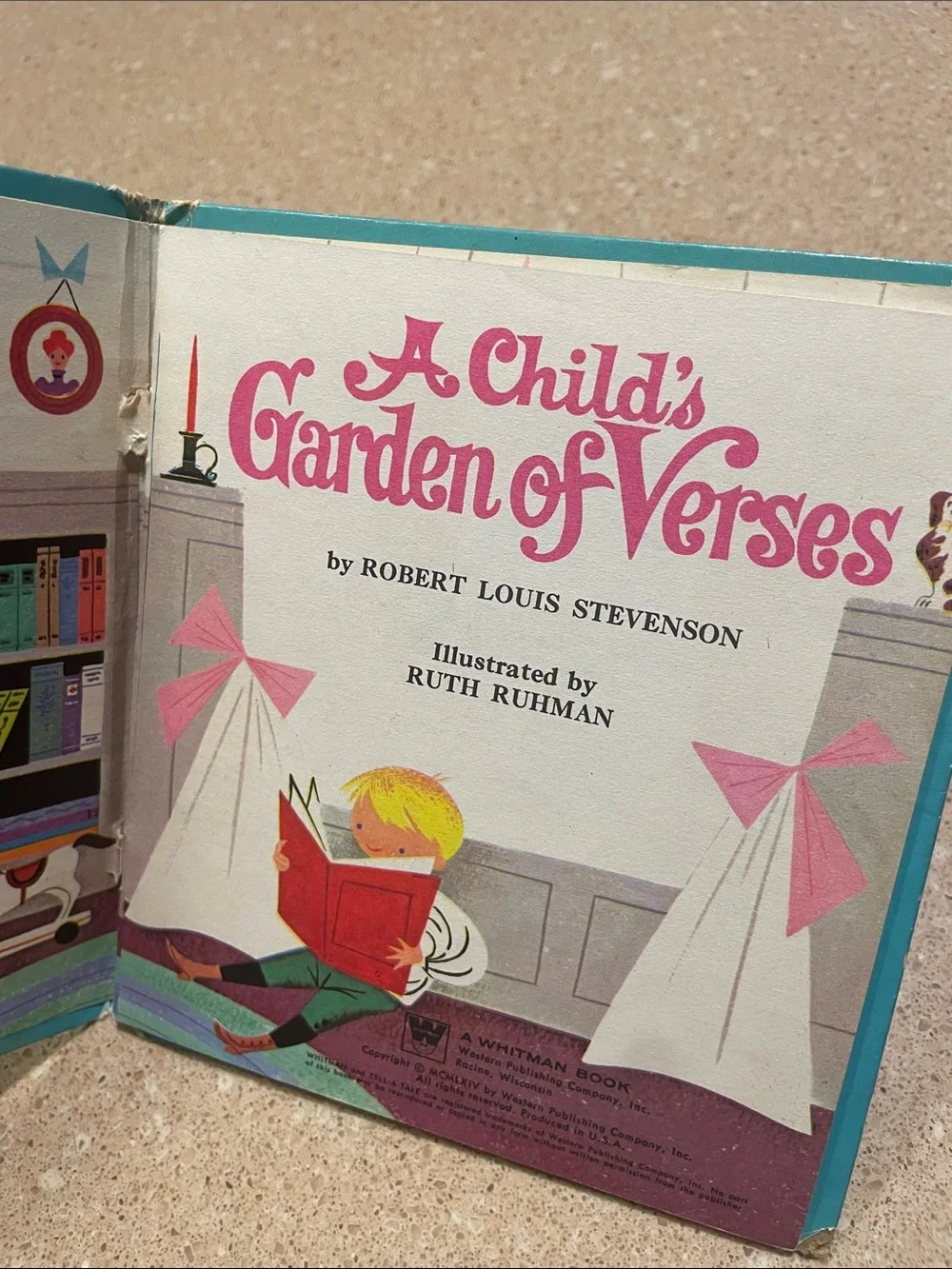 A Child's Garden of Verses Kids Book - Teal and Pink Cover